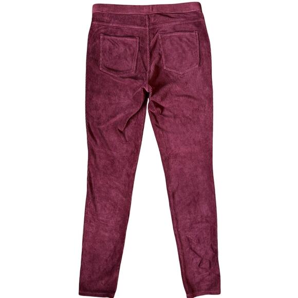 Uniqlo Corduroy Leggings Pull On Stretch Pants Womens Size Small Burgundy - Picture 1 of 8